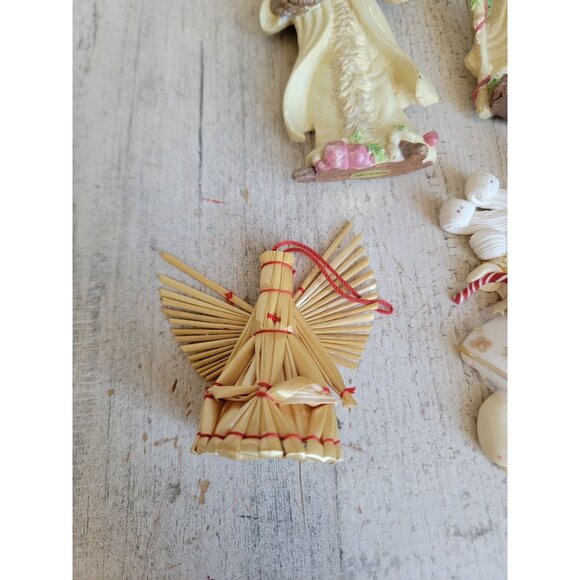 Rustic Santa Claus Angel cherub set variety ornament Xmas - Picture 3 of 7